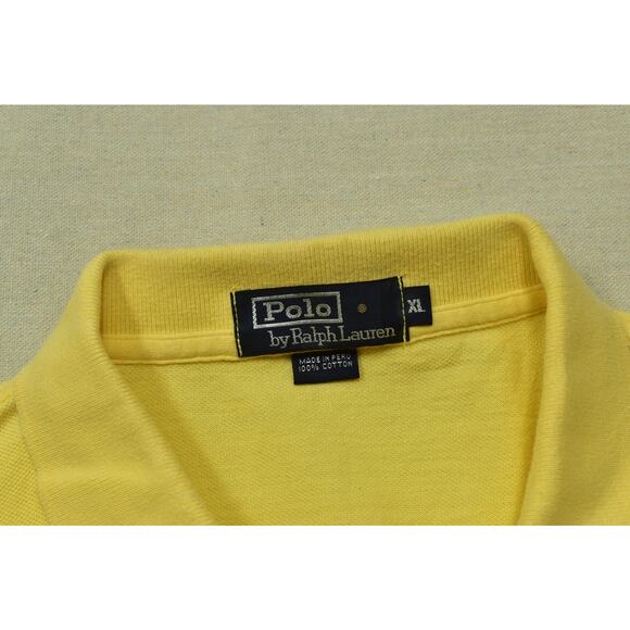 Polo by Ralph Lauren Yellow Polo Shirt Short Sleeve Men's Regular Size XL Pony - Picture 7 of 8